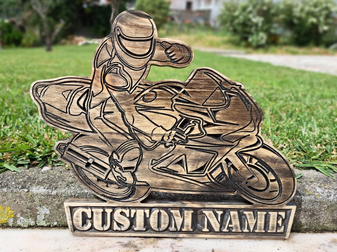 Personalized Wooden Motorcycle Sign, Custom Name Biker Gift - Etsy