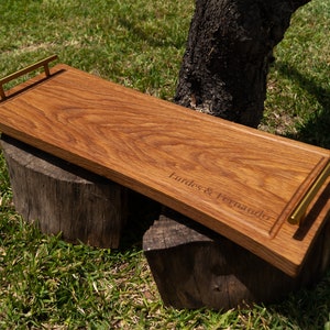 Oak Serving Board with handles, Pesonalized, Carved, Laser, Wood Board, Gifts, Birthday, Mother, Dad