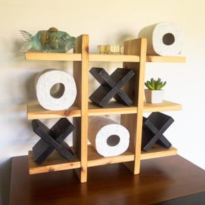 Toilet paper holder shelf, multiple rolls, wc rack, Tic-Tac-Toe