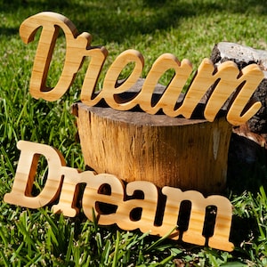 Sueño, madera, personalizado, palabras, madera gruesa, letras decorativas, hogar, regalos, independiente