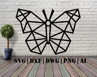 Butterfly Geometric SVG, DXF, DWG, Png, Ai file for Cnc, Laser, Cricut, Plasma for home decor
