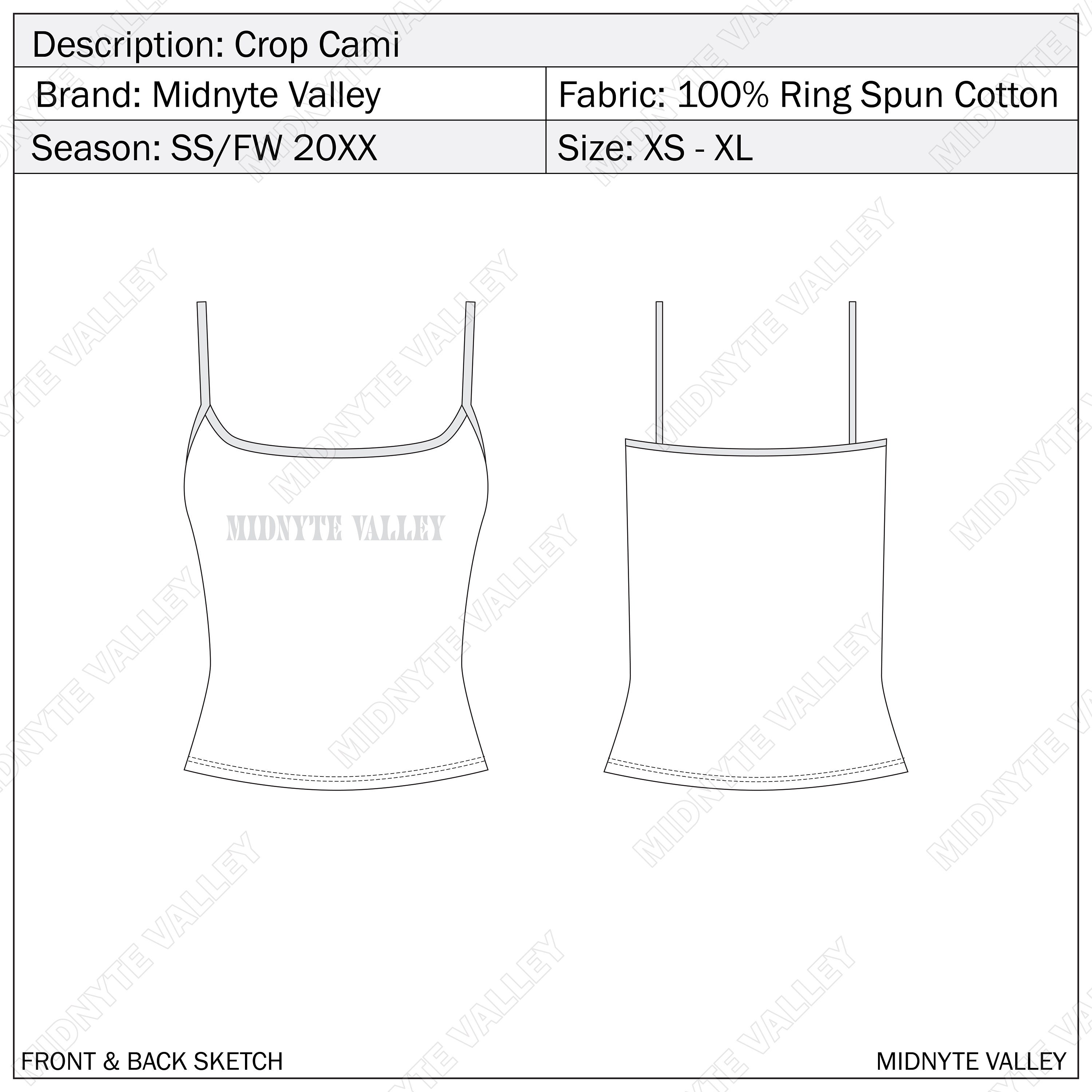 Cami Camisole Spaghetti Strap Tank Top Mock up for Fashion Design Tech ...