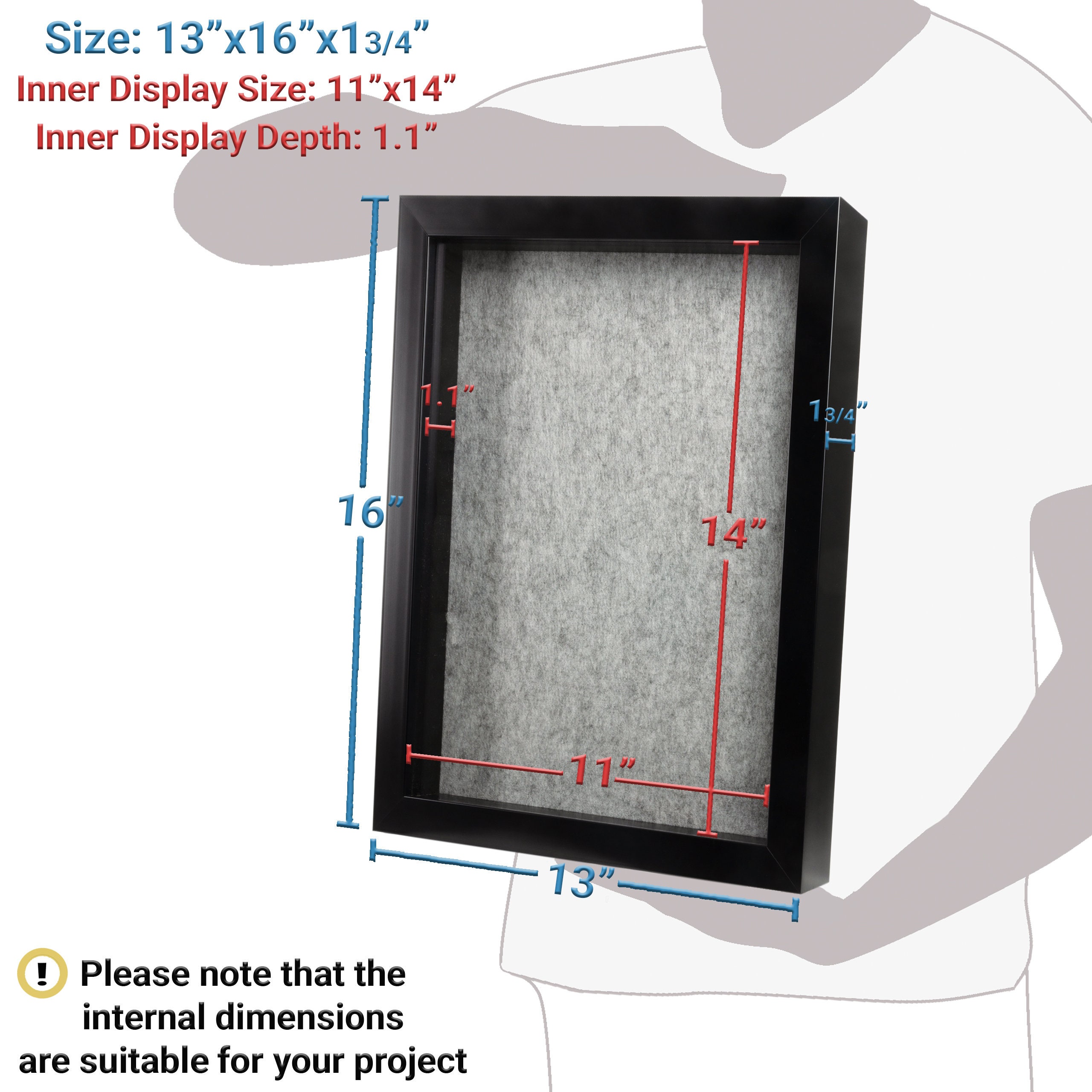 GraduationMall White 8"x10"(20x25cm) Shadow Box Frame Door Display Case With Linen Back,Wedding Memorabilia Bouquet Medals Photos Memory Box For