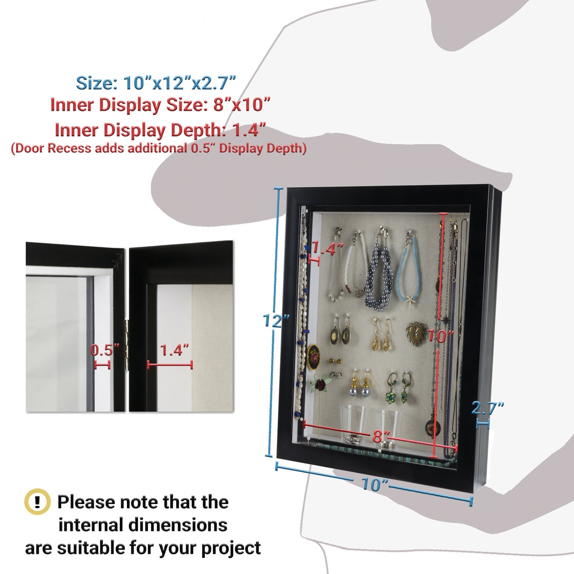 Black & White Shadow Box Door Display Frame With Etsy