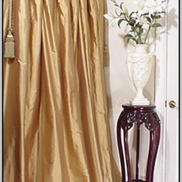 SPRING SALE! Our Polish Gold Taffeta" Drapes are lined in 100% Cotton and interlined with Cotton Flannel! The sheen of the fabric is magical