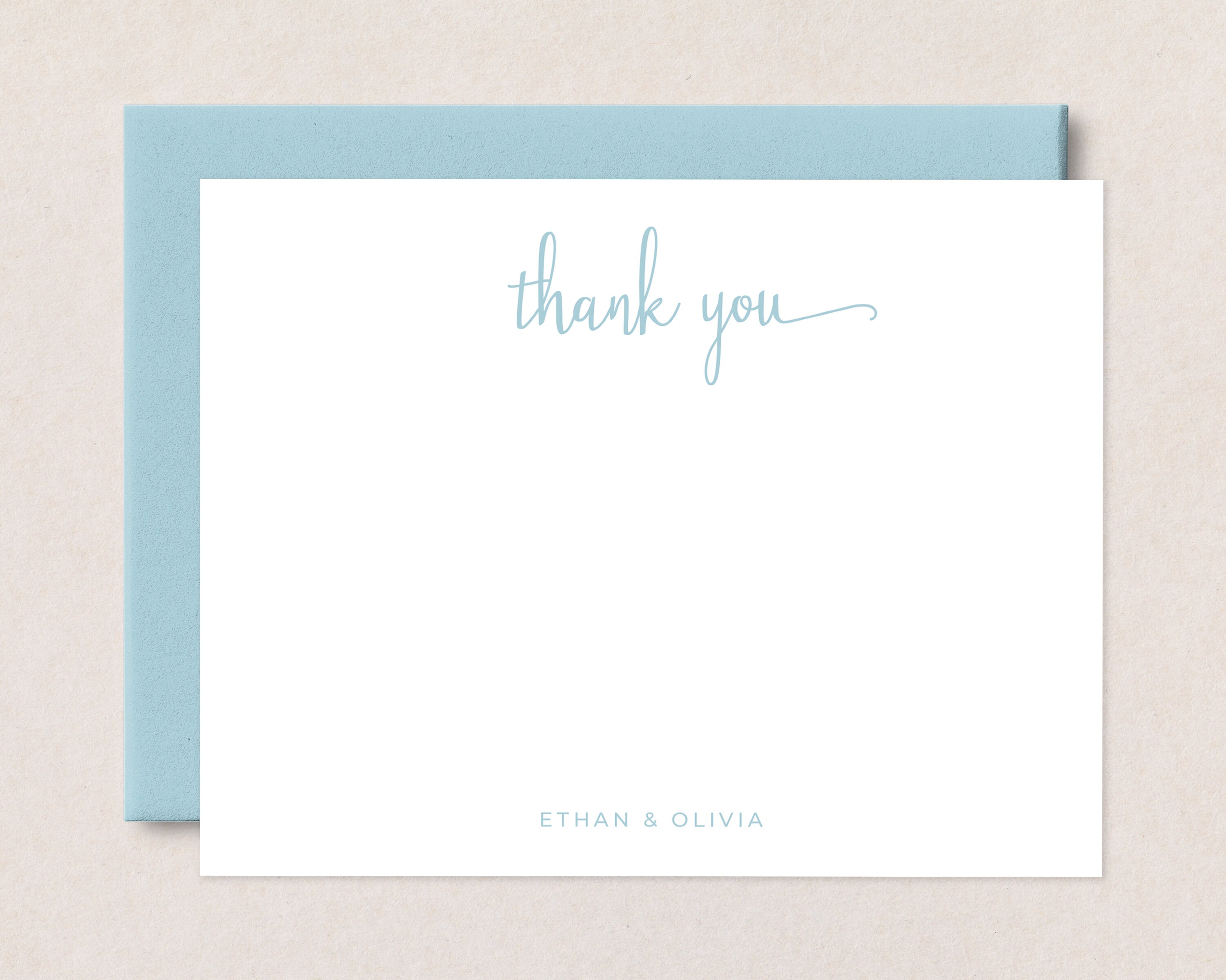 Personalized Flat Note Cards with Envelopes Thank You Card Set Personalized Flat Note Cards with Envelopes Thank You Card Set