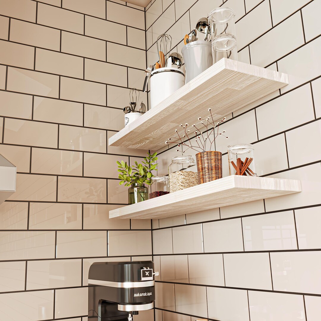 White Wood Floating Shelves Custom Size Floating Shelves With Etsy