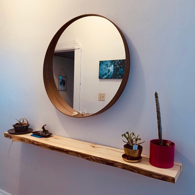 Solid Wood Floating Shelf Rustic Live Edge Floating Shelf Etsy