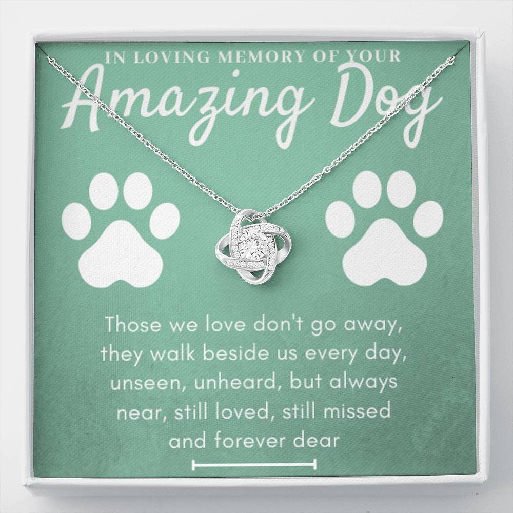 Love Knot Necklace Dog Sympathy Pendant Dog Anniversary Etsy