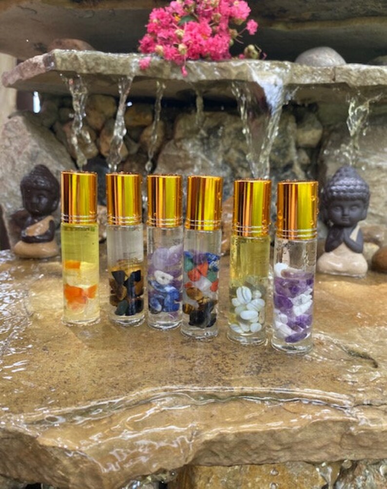 Crystal Infused Essential Oil Roller Ball 10ml Etsy