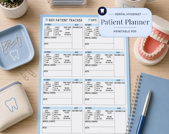 Personalized Dental Hygiene Planner RDH Patient Tracker Hygienist Day Planner New Dental Student Dental Huddle Dental Hygienist Accessories