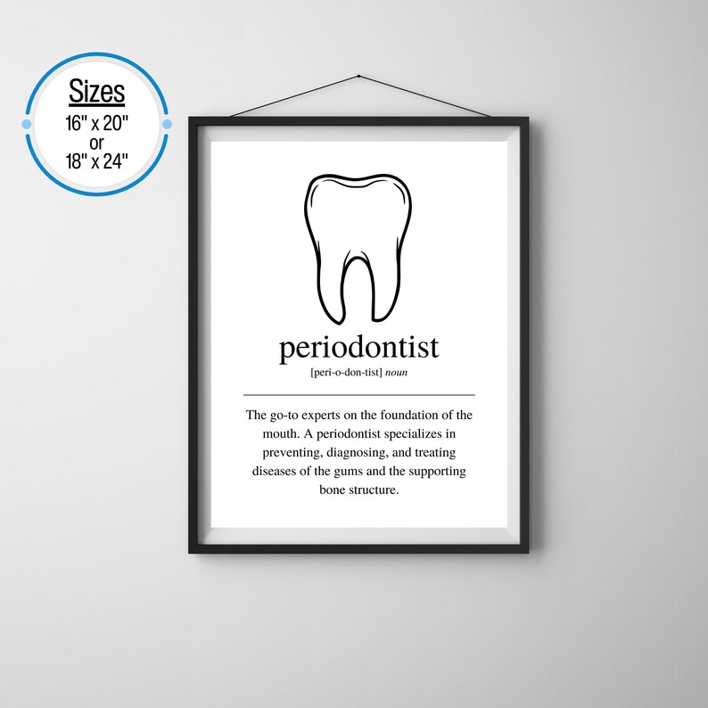 Periodontist Poster Art for Dental Office Decor Dentist Art Dental Wall