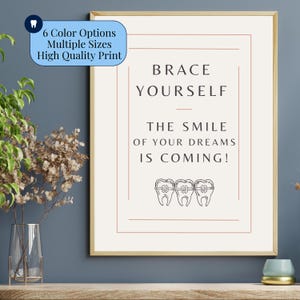 Decoración de pared dental para ortodoncistas, póster de aparatos dentales, regalo para nuevos dentistas, póster de ortodoncista, decoración de sala de espera