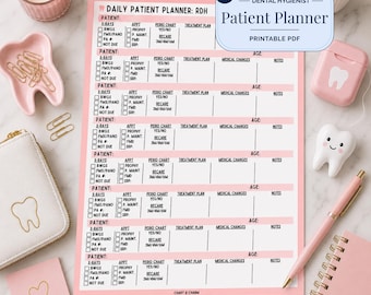 Personalized Hygienist Day Planner RDH Patient Tracker Dental Hygiene Planner Dental Student Dental Digital Download Hygienist Accessories