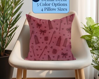 Dental Accessories Dental Office Decor Coquette Pillow for Waiting Room Decor Dentist Gift Dental Hygienist Gift Personalized Dental Art