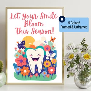 Frühlings-Dental Büro Dekor Denim Wandbehang Modernes Geschenk für einen Zahnarzt oder eine zahnärztin
