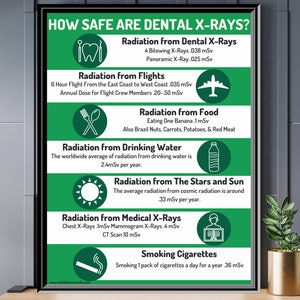 7 Colors Dental X-Rays Safety Poster, Dental Office Decor, Dental Art, Dental Wall Art