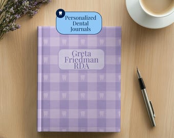 Personalized Dental Hygienist Gift Gingham Dental Accessories Journal for Dental Assistant Gift Coquette Notebook for Dental Student Gift