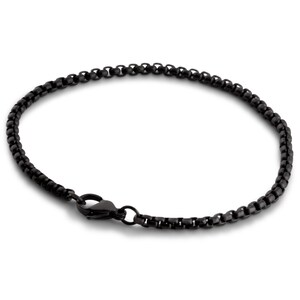 チェーンリンクブレスレット – マットブラック/ゴールド/ローズゴールド/シルバー/アンティーク – 17cm～22cm – 調整可能なユニセックスカフブレスレット
