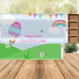 Easter Bunny Candy Bar Wrapper favor - Digital Download - Editable template - Party Favor - Easter party