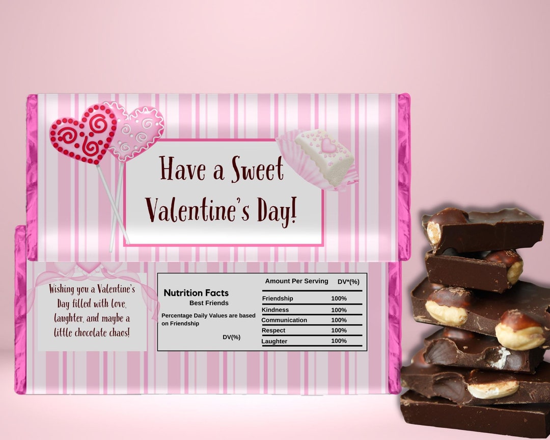 Cute Editable Chocolate Wrapper for Valentine's Day - Customizable ...