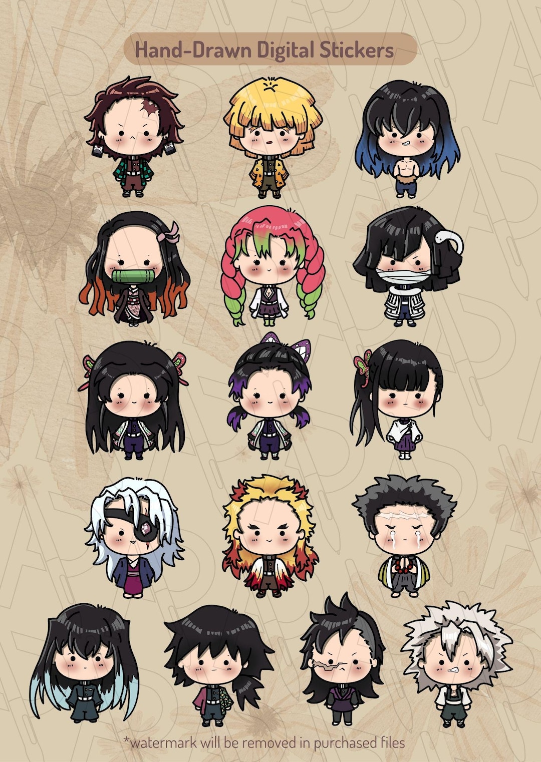 Zenko Icon Full Body|demon Slayer|chibianime|tanjiro Kamado|nezuko Kamado|zenitsu ...