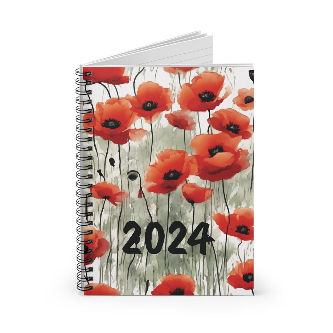 Personalized Red Poppy Journals and Notebooks, Custom Spiral Bound ...