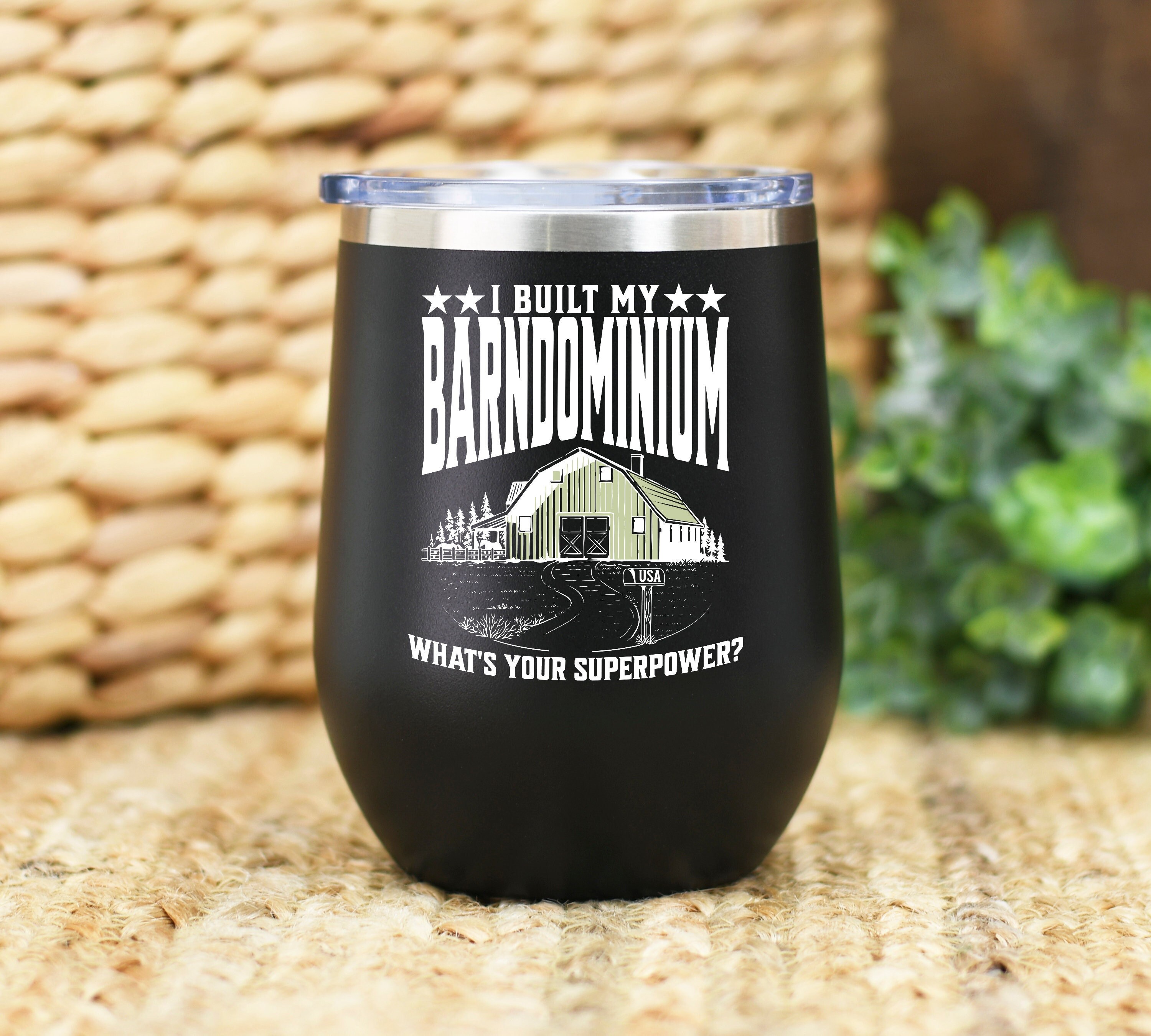 I Built My Barndominium What's Your Superpower Wine Tumbler Contractor Home Builder Gifts Barndo Shouse Housewarming Gift Hot Tub Tumbler