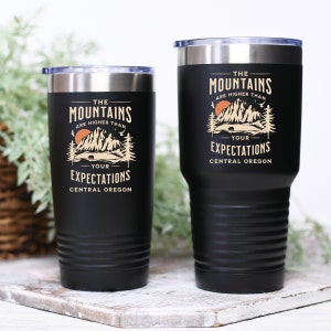 Moving to Oregon Gifts, Central Oregon Coffee Tumbler, Mountain Hiking, Pacific Northwest Gifts, Oregon Souvenir, Oregon Travel Tumbler