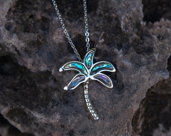 Abalone Palm Tree Pendant