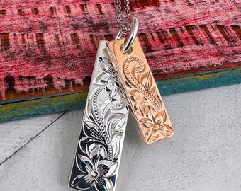 Plumeria Double Bar Pendant
