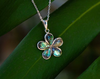 Abalone Plumeria Pendant