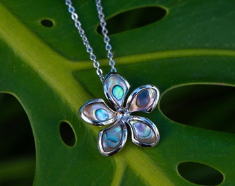Abalone Sunrise Plumeria Pendant