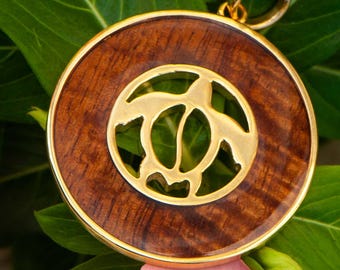 Koa Wood Sea Turtle Spirit Medallion