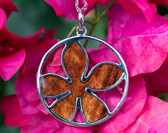 Koa Wood Plumeria Cutout Medallion