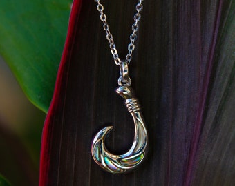 Abalone Atlantis Fishhook Pendant