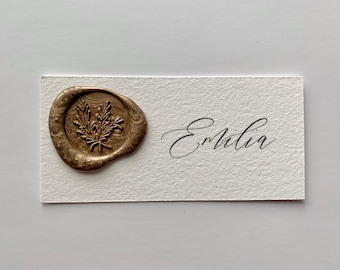 Elegant Wedding Place Cards - Wax Seal Place Cards - Calligraphy Place Cards - Place Cards - Wedding Cards