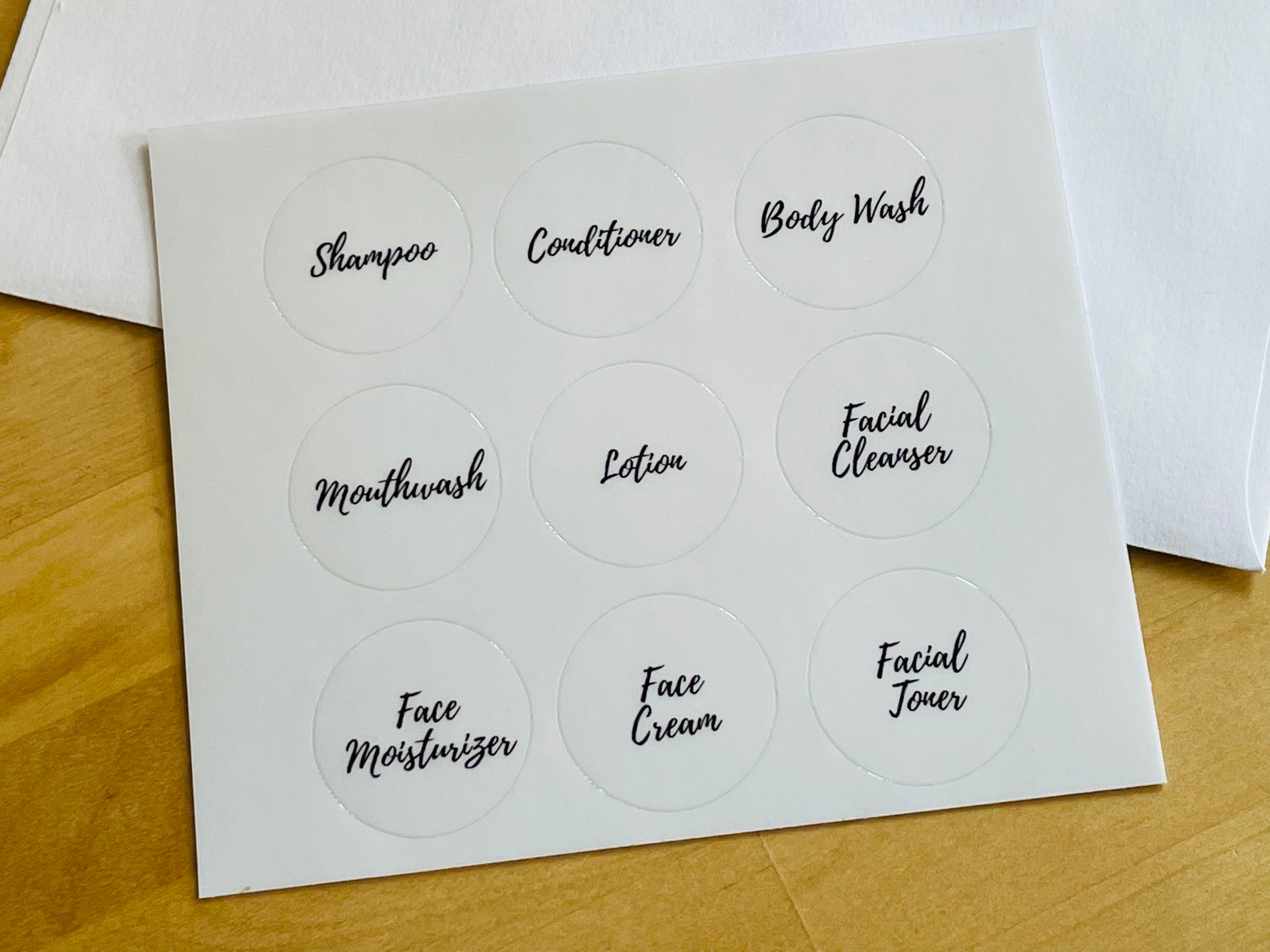 Travel Toiletry Labels Round or Square set of 6 or 9 Etsy