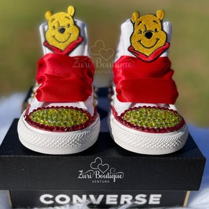 Winnie the Pooh Bling HIGH TOP Converse Shoes