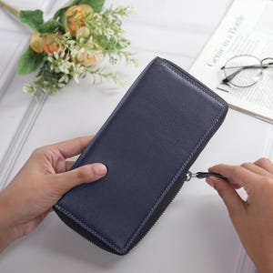 Zip Around Purse Women Colourful Purse Leather Wallet For Women RFID Card Wallet Ladies Colour Purse Leather Gift Idea For Mother