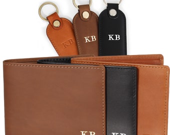 Handmade Gift For Him, Dad, Boyfriend, Grandad, Personalised wallet Gift Set, Leather Wallet Engraved, Credit Card Holder