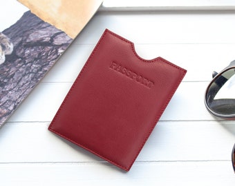 Passport Sleeve, Leather Passport Holder, Leather Passport Cover, RFID Passport Holder, Personalised Wallet Travel Gift, Handmade Gift