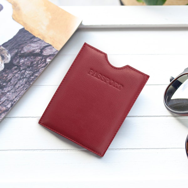 Passport Sleeve, Leather Passport Holder, Leather Passport Cover, RFID Passport Holder, Personalised Wallet Travel Gift, Handmade Gift