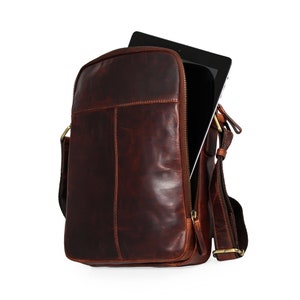 Sac homme en cuir, cadeau unique pour lui, sac messager hommes, sac crossbody, sac iPad, sac tablette, sacs en cuir pour hommes, sac de voyage en cuir pour hommes, image 5