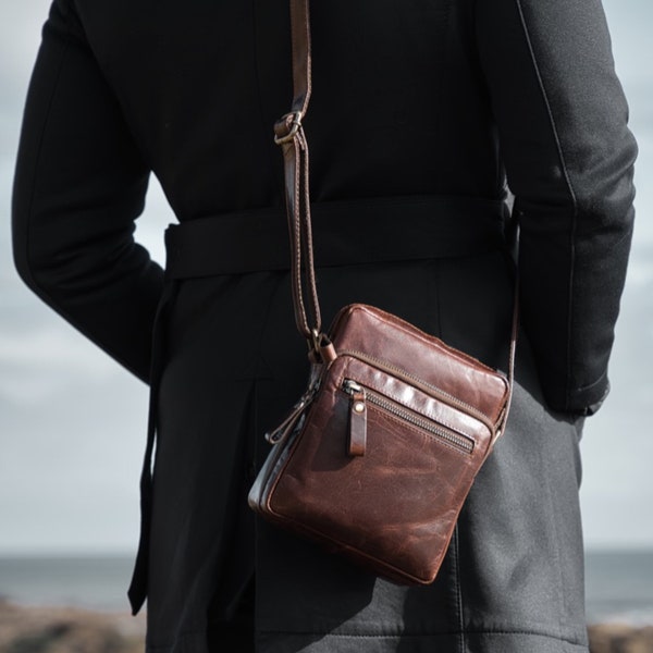 Man Purse Sling Bag Leather Crossbody Man Bag Men's Leather Bag Personalised