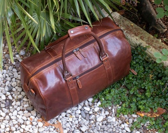 Leather Holdall Duffle Bag, Weekend Bag, Leather Luggage, Holdall For Men, Personalised Holdall, Overnight Bag, Personalised Gift For Him