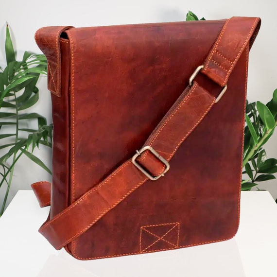 Personalized shoulder bag, Gift for him, Leather crossbody bag for men,  Leather shoulder bag, Mens purse with a flap, Everyday carry