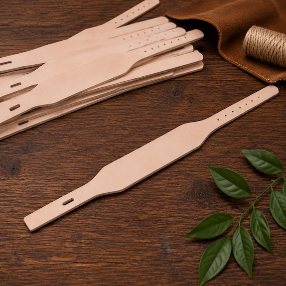 Dog Collar Blank Full Grain Leather Veg Tan Strap Leathercraft Supply Tooling Strap DIY Collar Making Leatherworking Kit Burnishing Practice