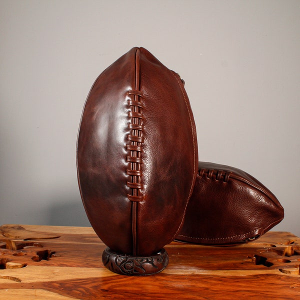 Trousse de toilette personnalisée en cuir avec ballon de rugby, cadeaux rugby pour lui