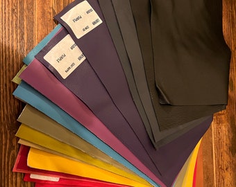 25 Pcs Leather Swatches, Multi Colour Leather Squares, Leather Pieces, Coloured Swatches